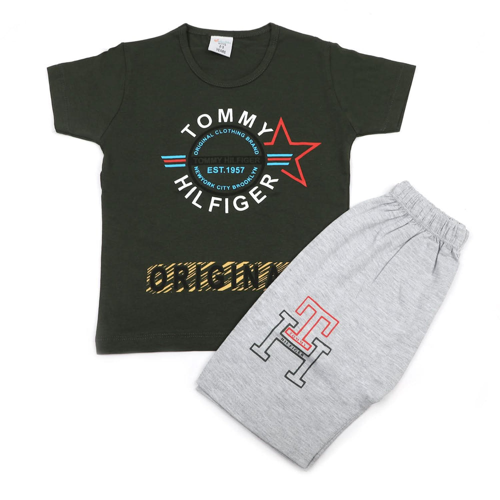 Boys Half Sleeves Short Suit - Dark Green, Boys Sets & Suits, Chase Value, Chase Value