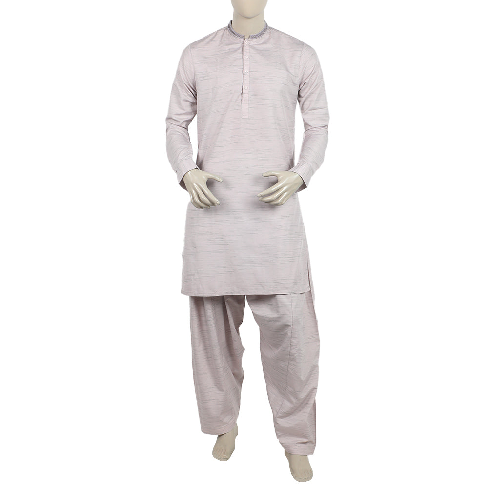 Men's Embroidered Kurta Shalwar Suit - Peach, Men's Shalwar Kameez, Chase Value, Chase Value