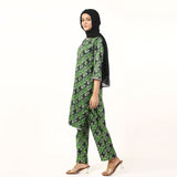 Women'S Printed Co-Ord Set Suit - Green, Women Co-Ord Set, Chase Value, Chase Value