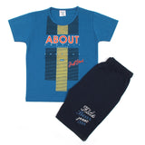 Boys Half Sleeves Short Suit - Steel Blue, Boys Sets & Suits, Chase Value, Chase Value