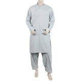 Men's Slim Fit Embroidered Shalwar Suit - Grey, Men's Shalwar Kameez, Eminent, Chase Value