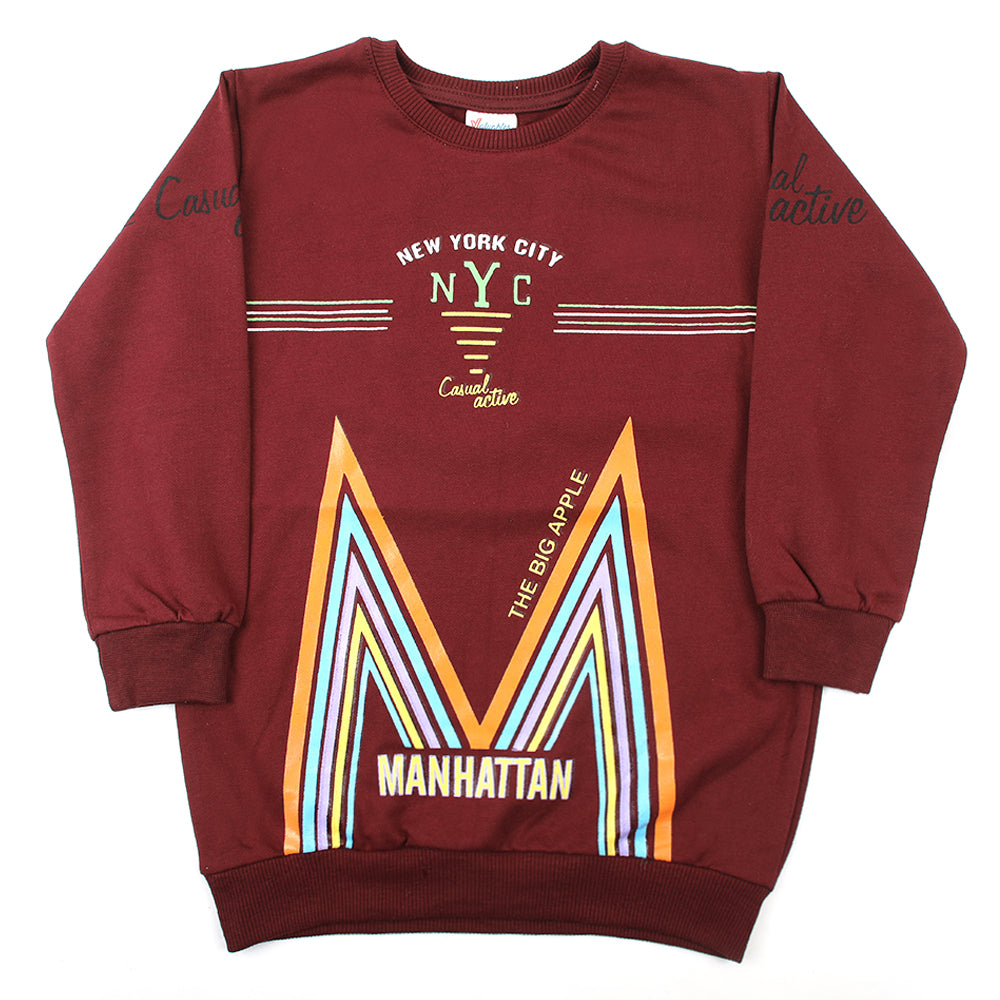 Boys Full Sleeves SweatShirt - Maroon, Boys Hoodies & Sweat Shirts, Chase Value, Chase Value