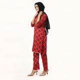 Women'S Printed Co-Ord Set Suit - Red, Women Co-Ord Set, Chase Value, Chase Value