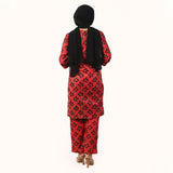 Women'S Printed Co-Ord Set Suit - Red, Women Co-Ord Set, Chase Value, Chase Value