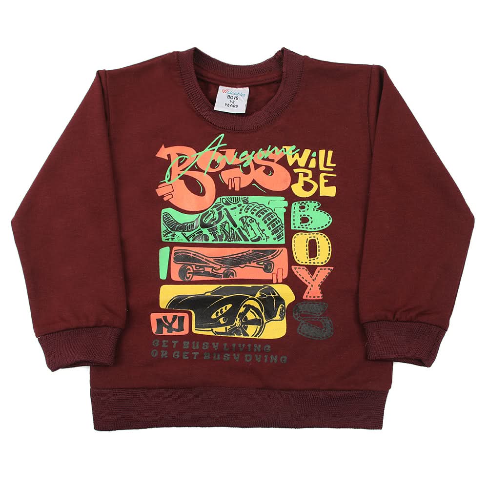 Boys Full Sleeves SweatShirt - Maroon, Boys Hoodies & Sweat Shirts, Chase Value, Chase Value