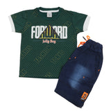 Boys Half Sleeves Denim Short Suit - Green, Boys Sets & Suits, Chase Value, Chase Value