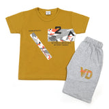 Boys Half Sleeves Short Suit - Mustard, Boys Sets & Suits, Chase Value, Chase Value