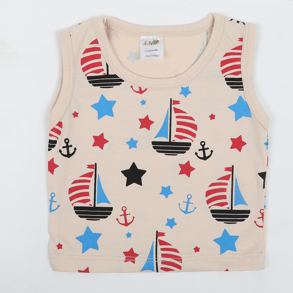 Newborn Boys Sando - Fawn, Newborn Boys Shirts & T-Shirts, Chase Value, Chase Value