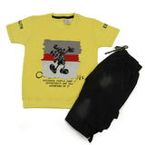 Boys Half Sleeves Denim Short Suit - Yellow, Boys Sets & Suits, Chase Value, Chase Value