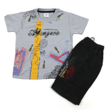 Boys Half Sleeves Denim Short Suit - Grey, Boys Sets & Suits, Chase Value, Chase Value