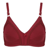 Women's Cotton Bra Plain Lace - Maroon, Women Bras, Chase Value, Chase Value
