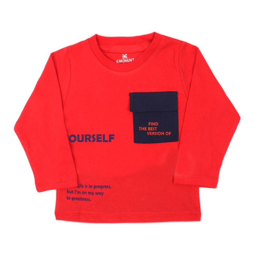 Eminent Boys Full Sleeves T-Shirt - Samba Red, Boys T-Shirts, Eminent, Chase Value