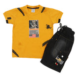 Boys Half Sleeves Denim Short Suit - Yellow, Boys Sets & Suits, Chase Value, Chase Value