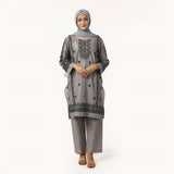 Women's Cotton Embroidered 2Pcs Suit - Grey, Women Shalwar Suits, Chase Value, Chase Value