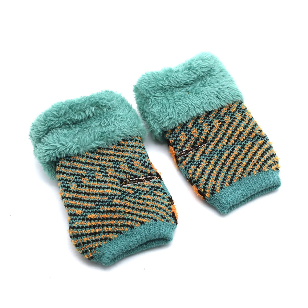 Kids Woolen Gloves - Green, Boys Caps & Gloves, Chase Value, Chase Value
