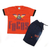 Boys Half Sleeves Denim Short Suit - Red, Boys Sets & Suits, Chase Value, Chase Value