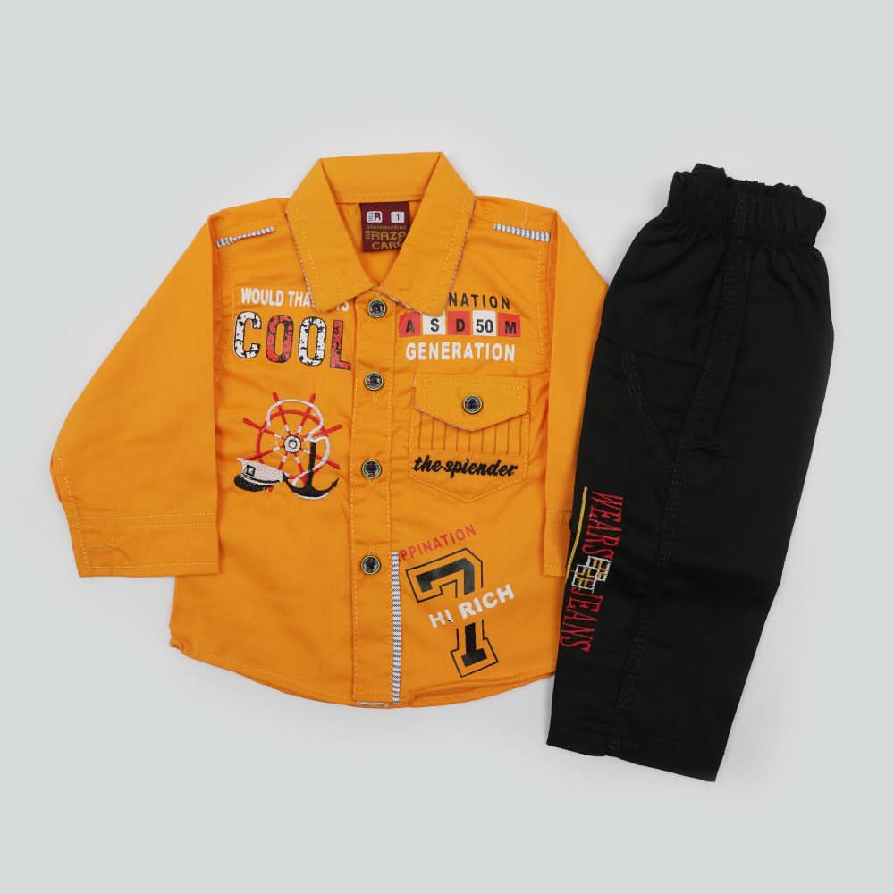 Newborn Boys Full Sleeves Suit - Mustard, Newborn Boys Sets & Suits, Chase Value, Chase Value