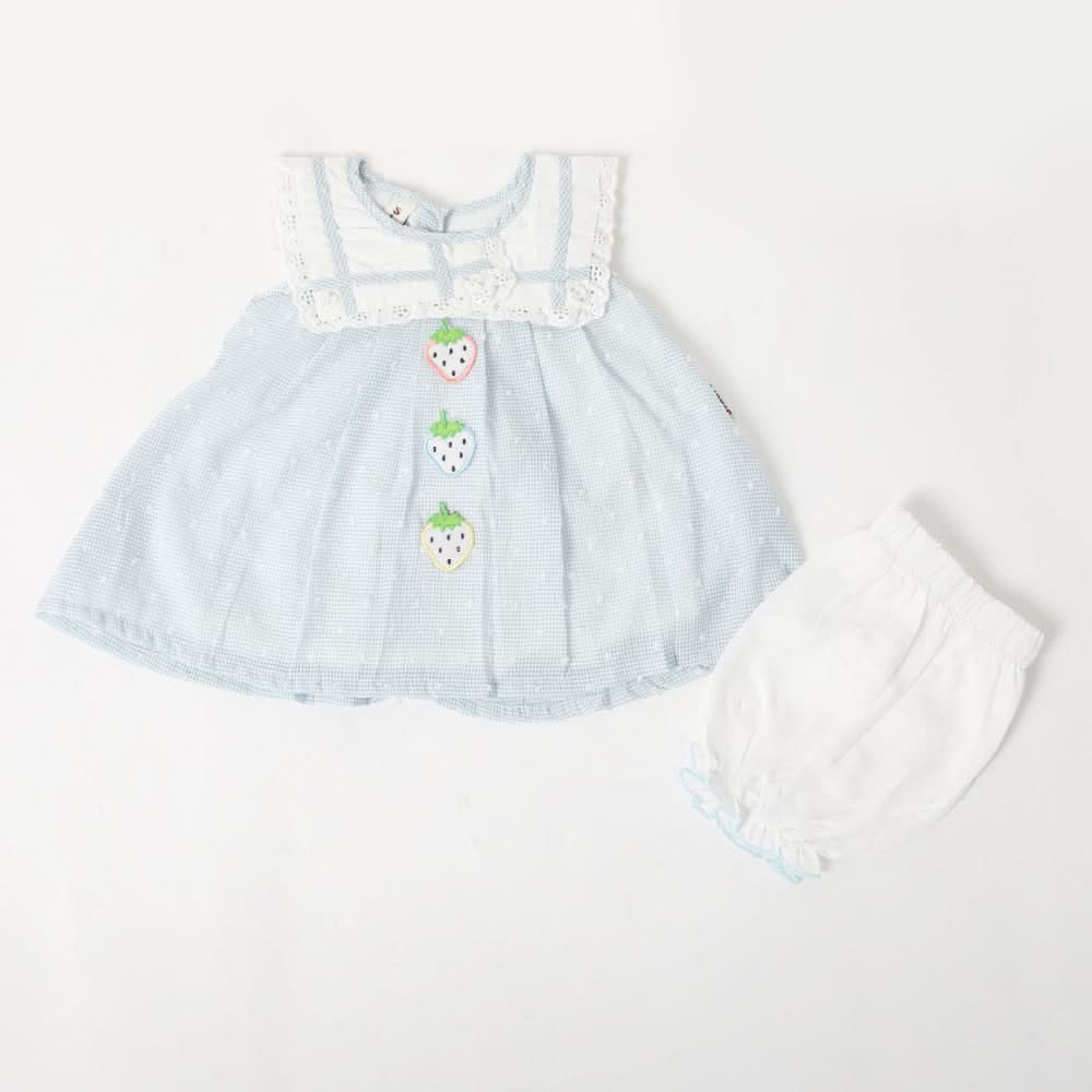 Newborn Girls Half Sleeves Suit - Blue, Newborn Girls Sets & Suits, Chase Value, Chase Value