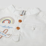 Newborn Girls Half Sleeves Suit - White & Blue, Newborn Girls Sets & Suits, Chase Value, Chase Value