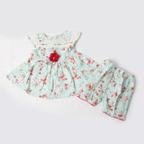 Newborn Girls Half Sleeves Suit - Cyan, Newborn Girls Sets & Suits, Chase Value, Chase Value