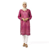 Women's Printed Lawn Kurti - Pink, Women Ready Kurtis, Chase Value, Chase Value