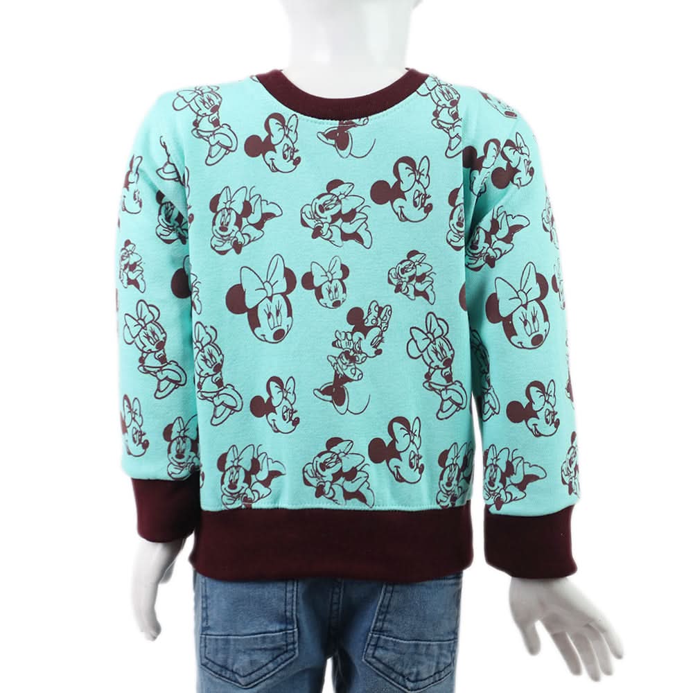 Girls Full Fleece Sweat Shirt - Cyan, Women Sweatshirts & Hoodies, Chase Value, Chase Value