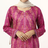 Women's Printed Lawn Kurti - Pink, Women Ready Kurtis, Chase Value, Chase Value