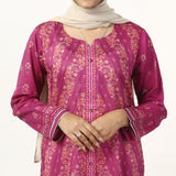 Women's Printed Lawn Kurti - Pink, Women Ready Kurtis, Chase Value, Chase Value