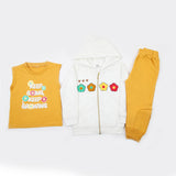 Girls Full Sleeves 3pcs Suit - Mustard, Girls Suits, Chase Value, Chase Value