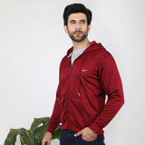 Men's Full Sleeves Zipper Hoodie - Maroon, Men's Jackets & Hoodies, Chase Value, Chase Value