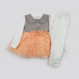Girls Full Sleeves 3pcs Suit - Light Brown, Girls Suits, Chase Value, Chase Value