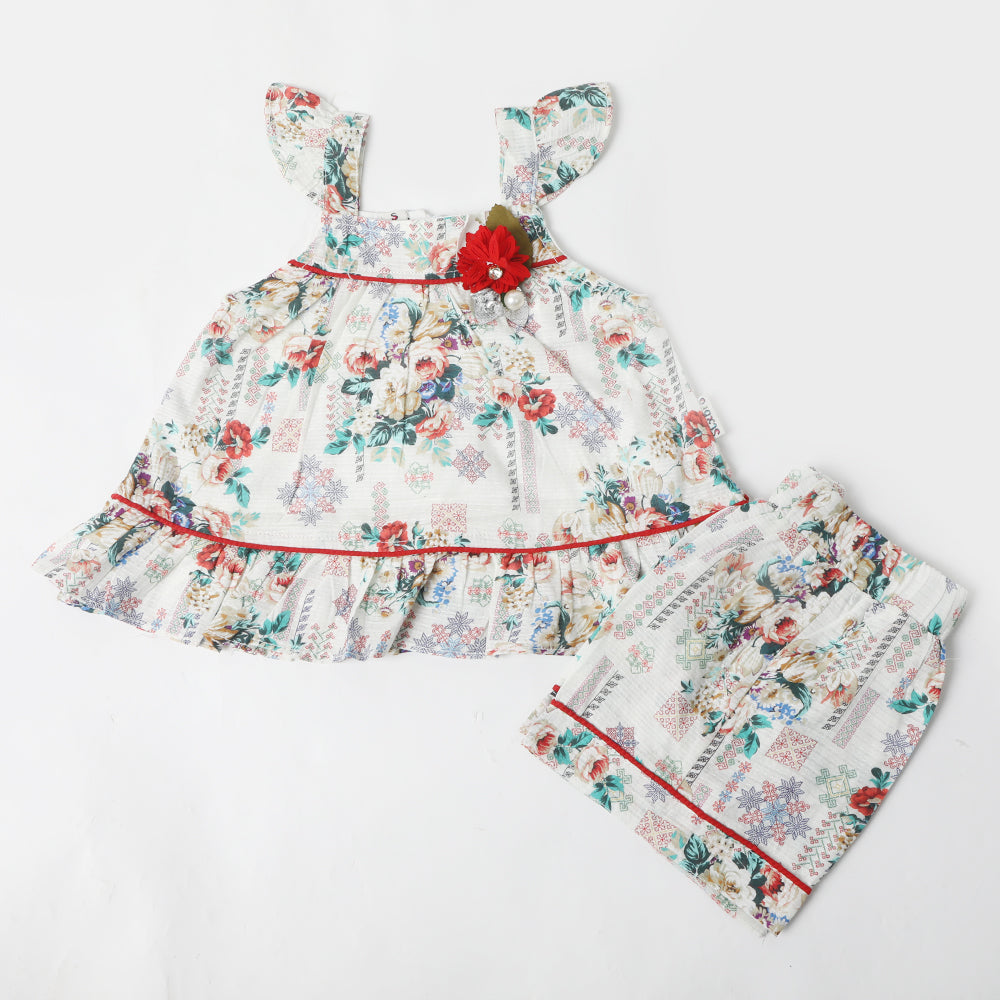 Newborn Girls Half Sleeves Suit - Multi Color, Newborn Girls Sets & Suits, Chase Value, Chase Value