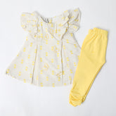 Newborn Girls Half Sleeves Suit - Yellow, Newborn Girls Sets & Suits, Chase Value, Chase Value