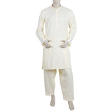 Men's Embroidered Stitched Shalwar Suit - Cream, Men's Shalwar Kameez, Chase Value, Chase Value