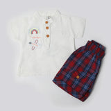 Newborn Girls Half Sleeves Suit - Red & White, Newborn Girls Sets & Suits, Chase Value, Chase Value