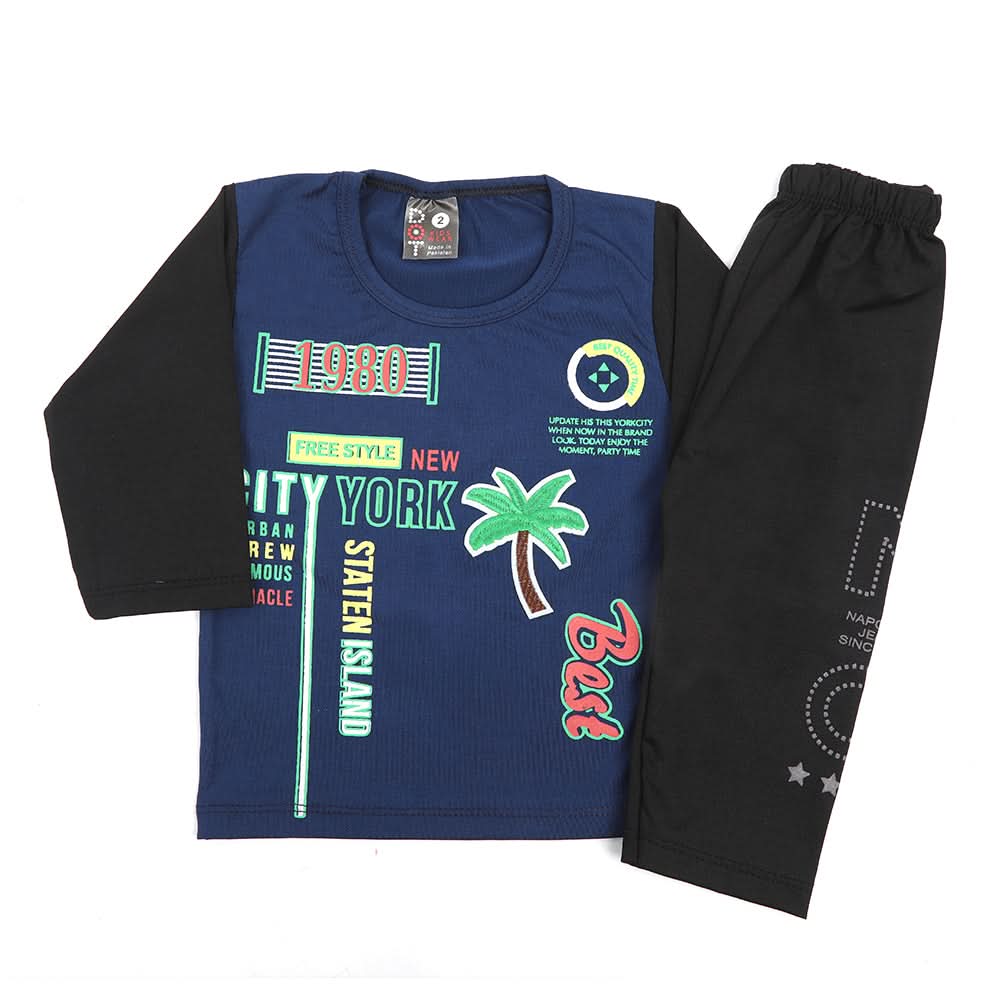 Newborn Boys Full Sleeves Suit - Navy Blue, Newborn Boys Sets & Suits, Chase Value, Chase Value
