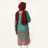 Women's Printed Lawn Kurti - Green, Women Ready Kurtis, Chase Value, Chase Value