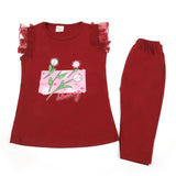 Girls Half Sleeves Suit - Maroon, Girls Suits, Chase Value, Chase Value