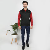 Men's Sleevesless Mock Neck Zipper Jacket - Black, Men's Jackets & Hoodies, Chase Value, Chase Value