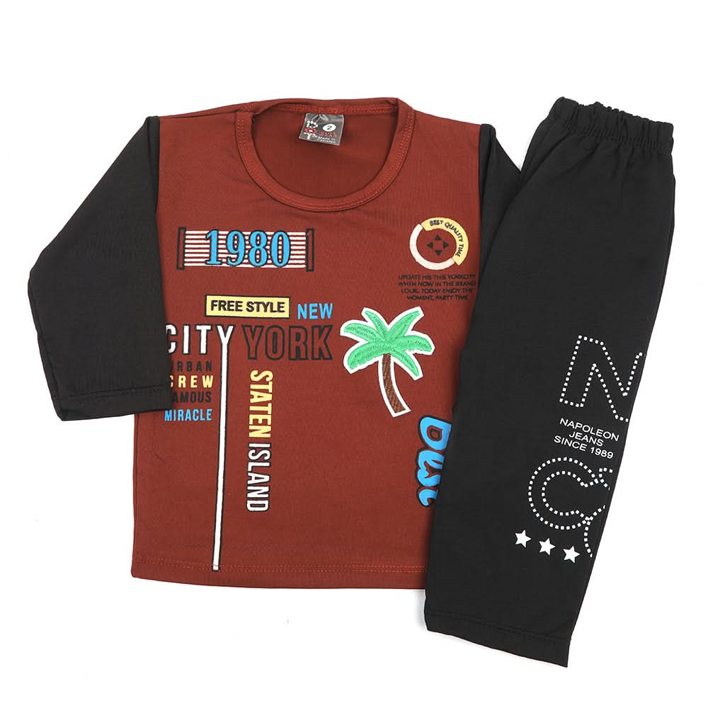 Newborn Boys Full Sleeves Suit - Brown, Newborn Boys Sets & Suits, Chase Value, Chase Value