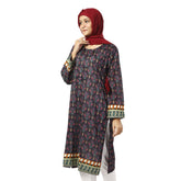 Women's Printed Lawn Kurti - Purple, Women Ready Kurtis, Chase Value, Chase Value