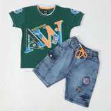 Boys Half Sleeves Suit - Green, Boys Sets & Suits, Chase Value, Chase Value