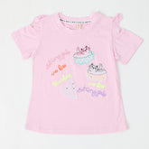 Girls Half Sleeves T-Shirt - Pink, Girls T-Shirts, Chase Value, Chase Value