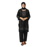 Women's Cotton Embroidered 2Pcs Suit - Black, Women Shalwar Suits, Chase Value, Chase Value
