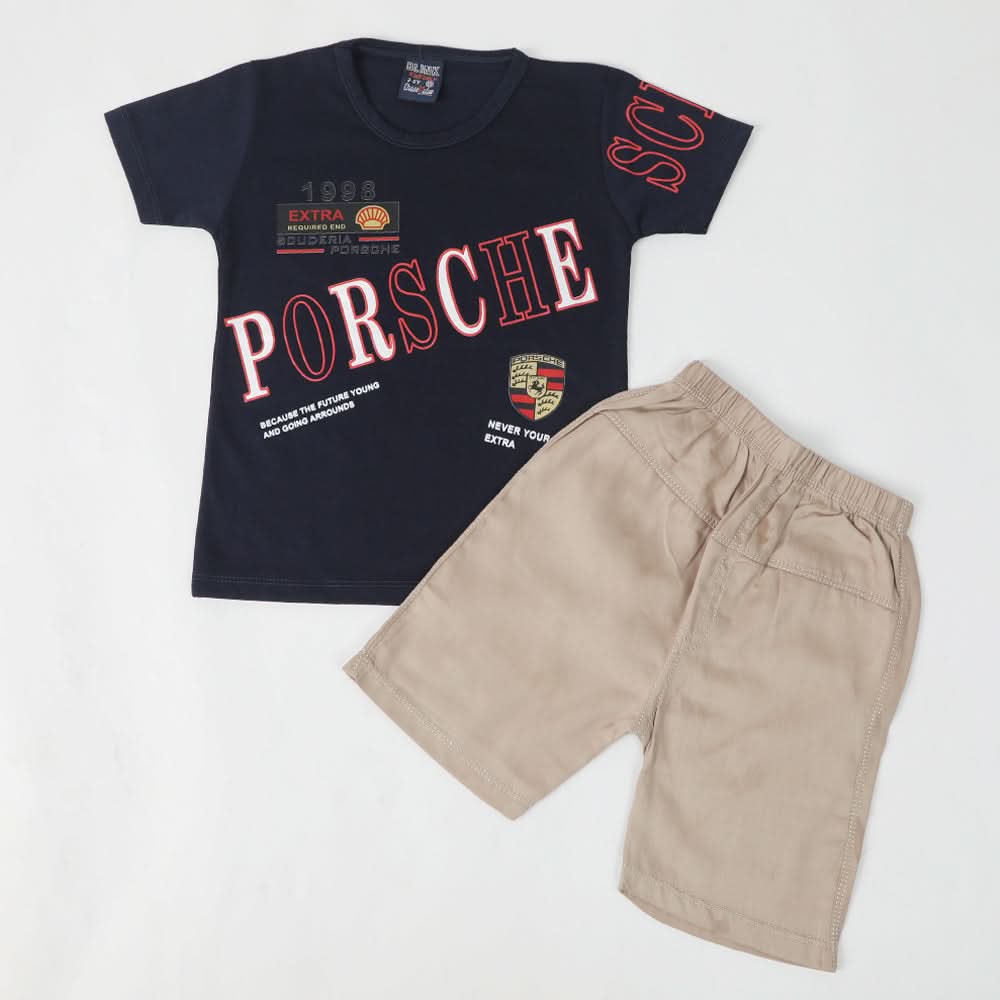 Boys Half Sleeves Suit - Navy Blue, Boys Sets & Suits, Chase Value, Chase Value