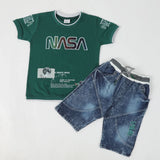 Boys Half Sleeves Suit - Green, Boys Sets & Suits, Chase Value, Chase Value