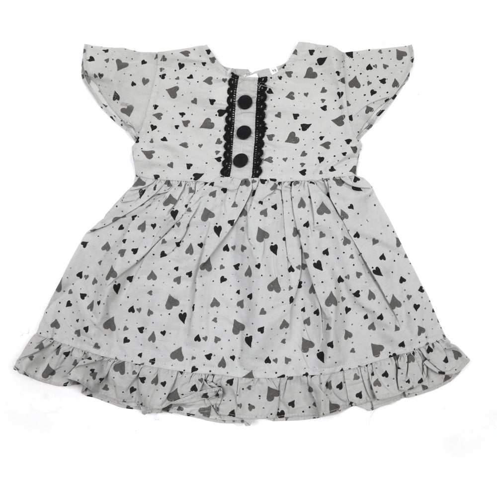 Girls Printed Frock - Grey, Girls Frocks, Chase Value, Chase Value