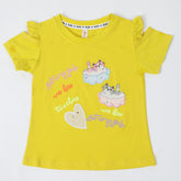 Girls Half Sleeves T-Shirt - Yellow, Girls T-Shirts, Chase Value, Chase Value