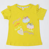 Girls Half Sleeves T-Shirt - Yellow, Girls T-Shirts, Chase Value, Chase Value