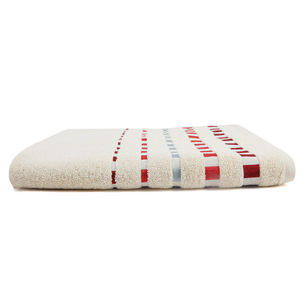 Dots Jacquard Bath Towel - Cream, Bath Towels, Chase Value, Chase Value